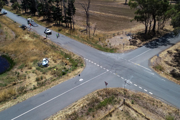 The intersection where the fatal collision occurred.