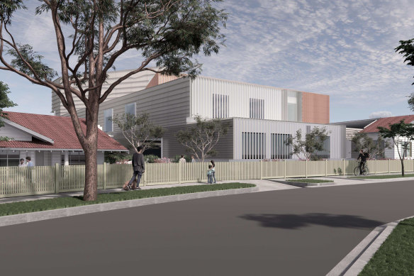 An artist’s render of Haileybury’s proposed creative arts and sports centre.