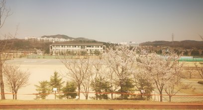Remote: the view from the police academy where David Zheng is in quarantine in South Korea.