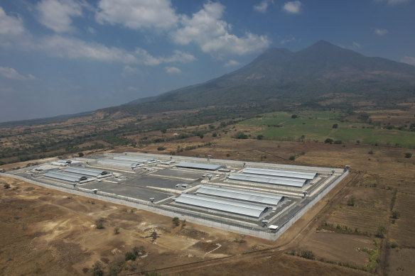 The mega-prison known as Detention Centre Against Terrorism (CECOT) in Tecoluca, El Salvador. The US is paying El Salvador millions of dollars to house deported alleged Venezuelan gang members.
