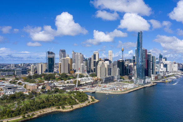 Central Barangaroo is designed as a “bridge” between the project’s headland park and the financial district.