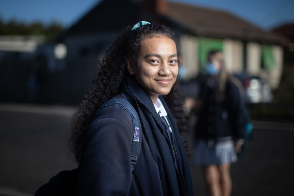 Year 12 student Tafa Malumu returned to the classroom on Wednesday. 
