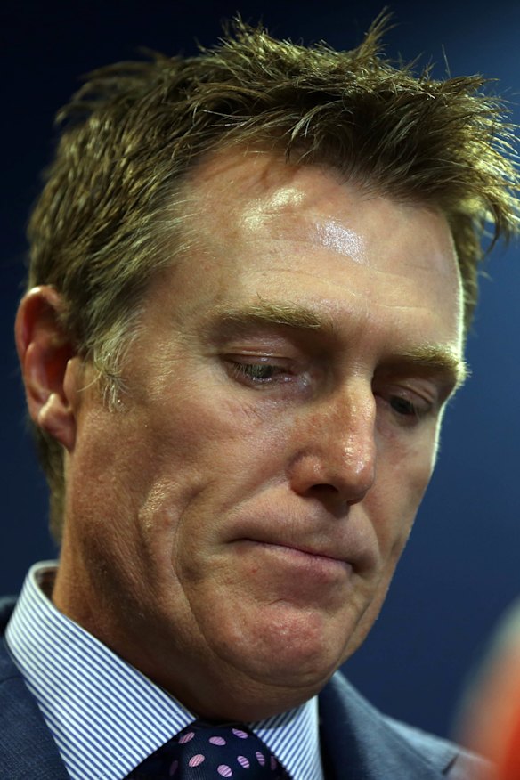 Attorney-General Christian Porter at a press conference during which he denied allegations he raped a member of his high school debating team when he was 17. 