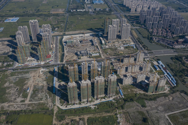 Evergrande’s Riverside Palace development under construction in Jiangsu province, China. 