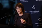 Reserve Bank of Australia governor Michele Bullock after the RBA board decided to keep rates on hold.