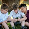 Patty De Benedetto (left), Eddy Coulson and Jordan Huang, who are all in year 7 and affected by the social media ban.