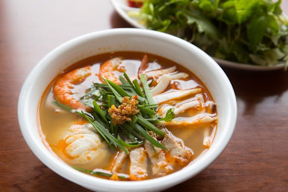 Bun Ngon’s fermented fish noodle soup, bun mam.