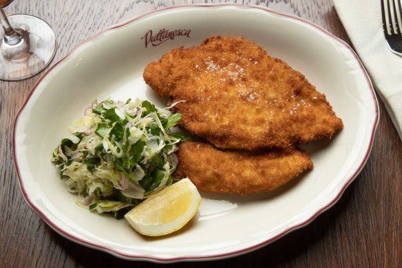 Chicken cotoletta, the Italian equivalent of a schnitzel, can be turned into a kind of parma with cheese and tomato.