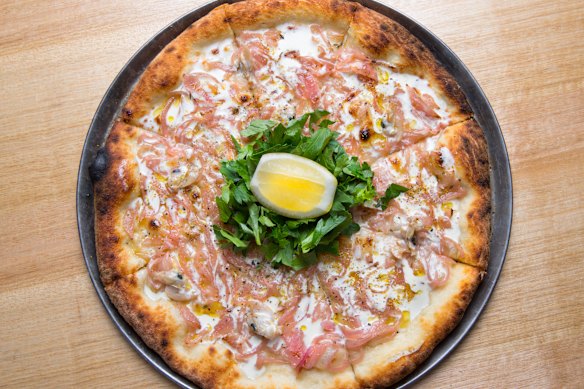 Pipi pizza at Harley and Rose in West Footscray.