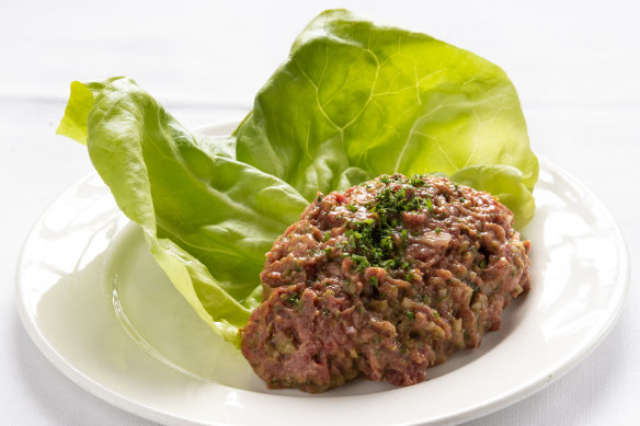 Steak tartare: meaty, mustardy, almost creamy.