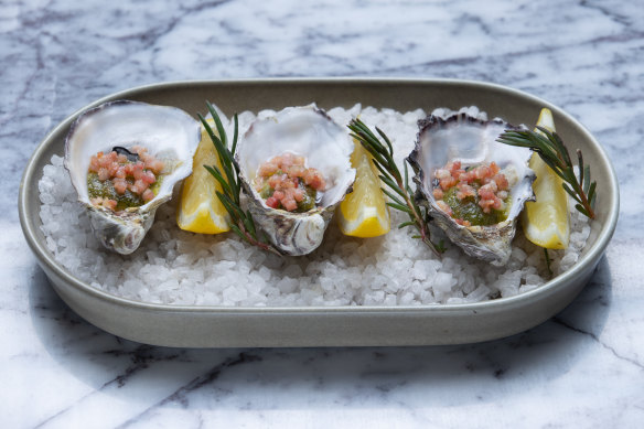 Oysters Rockefeller riffs on the classic recipe, with the distracting addition of bacon.