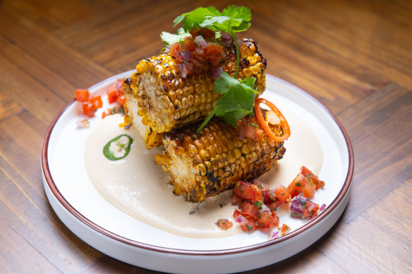 Charred corn on a creamy sauce are sweet, crunchy and fun to eat.