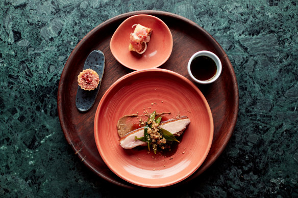 Duck appears in four different guises in Navi’s Elements of Duck dish.