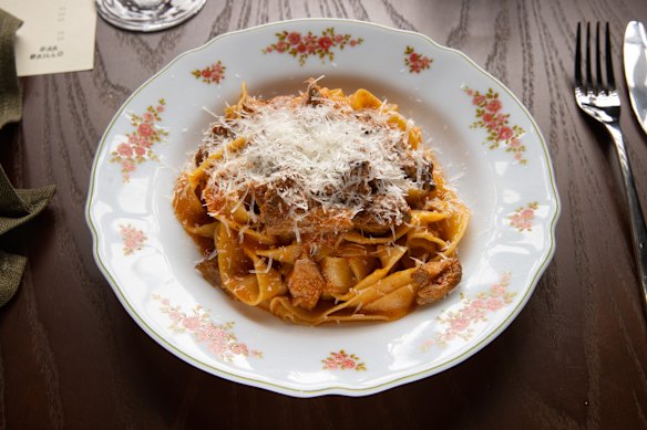 Weekly pasta deals rotate but could include a lamb ragu using a family recipe.