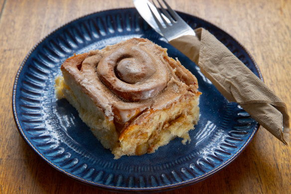 Fresh-baked cinnamon scrolls are delivered daily.