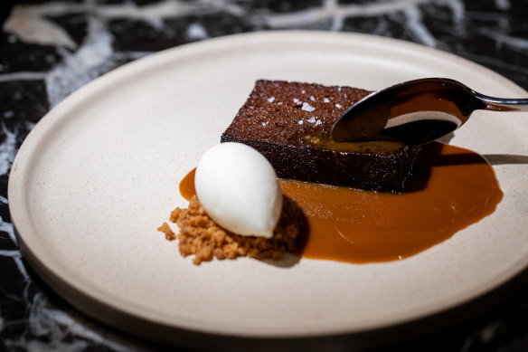 Medjool sticky date pudding with whisky butterscotch sauce.