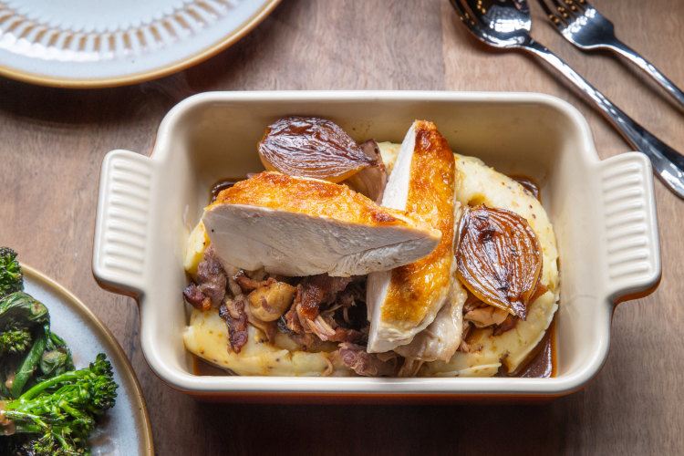 Coq au vin at The Courthouse Hotel in North Melbourne.