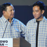 Prabowo Subianto and Gibran Rakabuming Raka claiming victory on the night of February 14. 