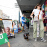 Voters at the Chapel Street, Windsor polling booth