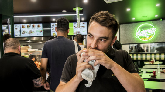 West meets inner west: Marrickville's Sam Moon, 29, used to go to Punchbowl regularly for his El Jannah fix.