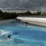 Surfers had a preview of the new URBNSURF wave pool at Sydney Olympic Park in Homebush.