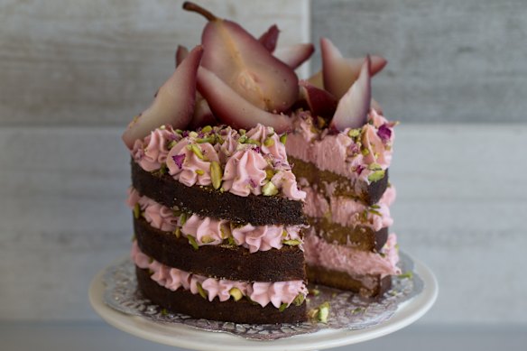 Katherine Sabbath's spiced caramel rose pear cake.