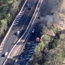 Burning truck causes delays on Gateway Motorway