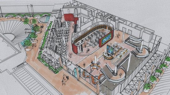 An artist’s impression of how the ground floor of the Macquarie Street building will look, made possible in part thanks to Neville Halse’s gift.