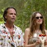 Chelsea (Aimee Lou Wood) and Rick (Walton Goggins) in The White Lotus.