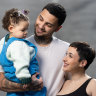Tre and Victoria Samuels with daughter Silas.