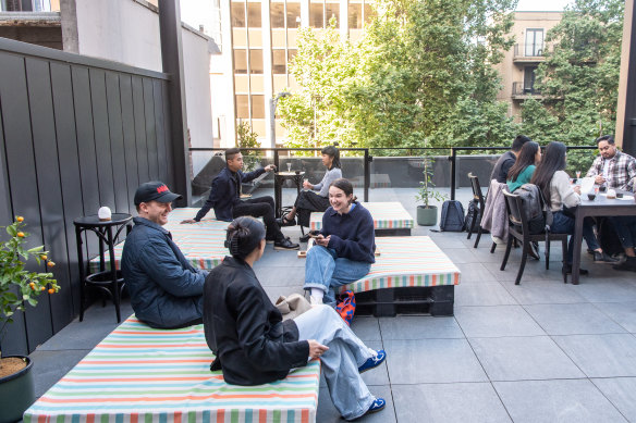 The rooftop at Inuman is designed for big gatherings of friends.