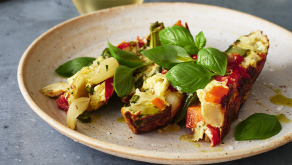 Adam Liaw’s vegetable frittata.