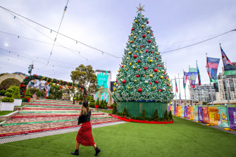 The Christmas tree at Federation Square.