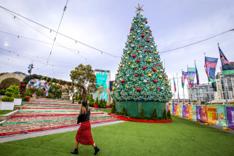 The Christmas tree on Federation Square.