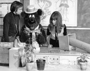 Rob Morrison, left, with Humphrey B. Bear and co-host Patsy Biscoe in the 1972 episode when Morrison's static electricity experiment nearly killed Humphrey.
