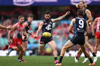 Zac Williams in action during round 11. 