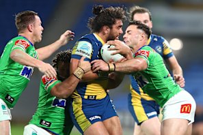 The Eels and Raiders are neighbours in their Gold Coast accommodation.