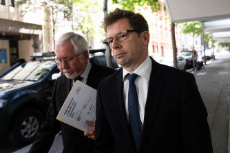 Neil Harley, another former chief of staff for Gladys Berejiklian leaves ICAC after giving evidence on Tuesday.