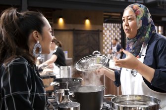 Leong with contestant Amina Elshafei. 