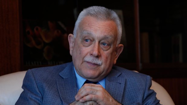 Russia's ambassador to Venezuela, Vladimir Zaemskiy, gives an interview in Caracas, Venezuela.