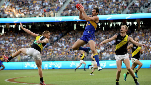 Where Eagles dare: Jack Darling dominated across the ground for West Coast in their win over Richmond.