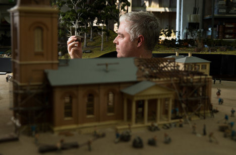 Tim Dwyer, one of the model-makers creating historic scenes to be installed in Hyde Park Barracks.
