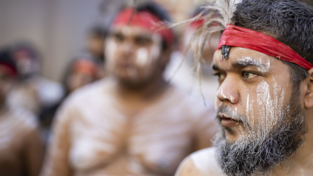 Thousands of people flocked to inner-city Brisbane.