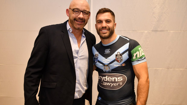 New deputy in town: Mark Geyer presents James Tedesco with the vice-captaincy on  Friday night.
