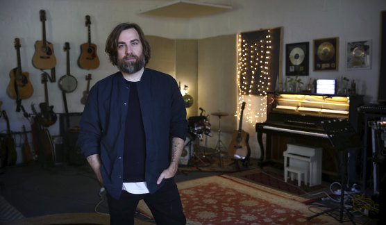 Josh Pyke inside his home studio where he recorded the new album Rome.