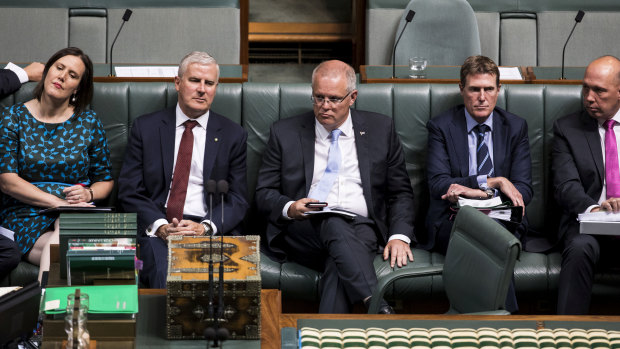 Prime Minister Scott Morrison before losing the vote on Tuesday night. 