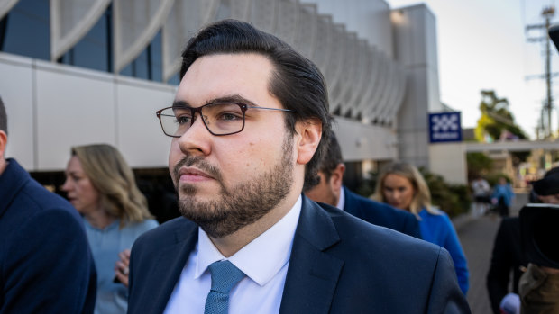 Bruce Lehrmann leaves the Magistrates Court in Toowoomba in June 2024.