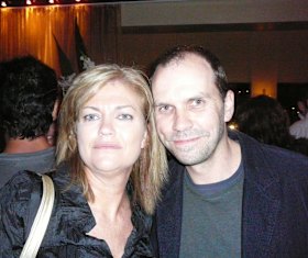 Michelle Kerley of Victoria Police’s Purana taskforce with Steve Le Marquand, who played Sergeant Tom Wickham in Underbelly.