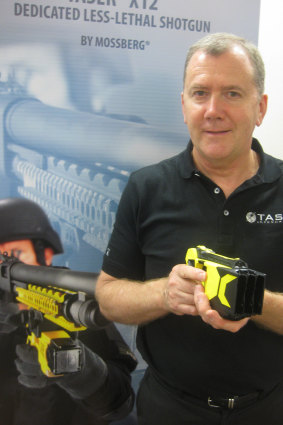 George Hately with a Taser in 2009.