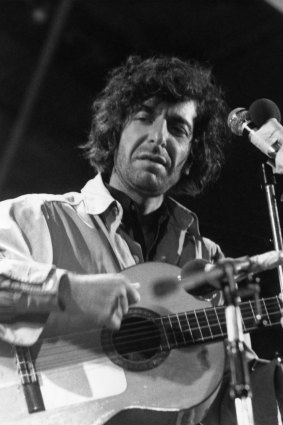 Leonard Cohen at the Isle of Wight festival in August 1970.